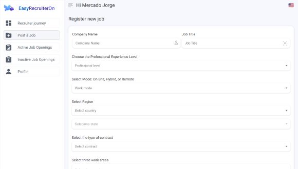 EasyRecruiterOn Screenshot